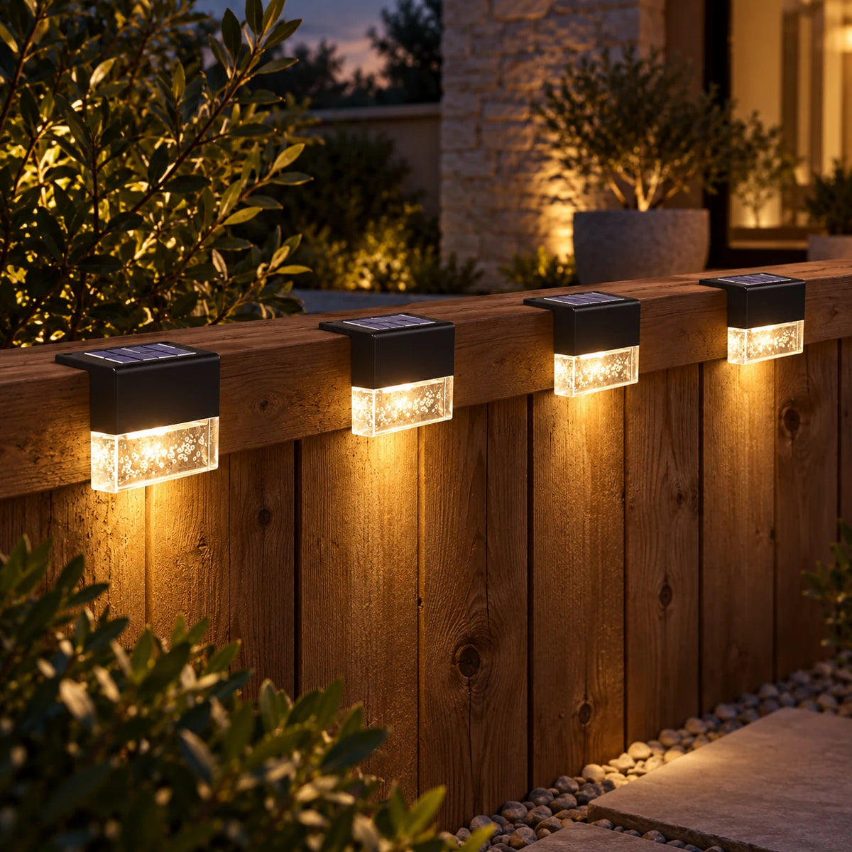 Solar Deck & Fence Lights — Set of 4