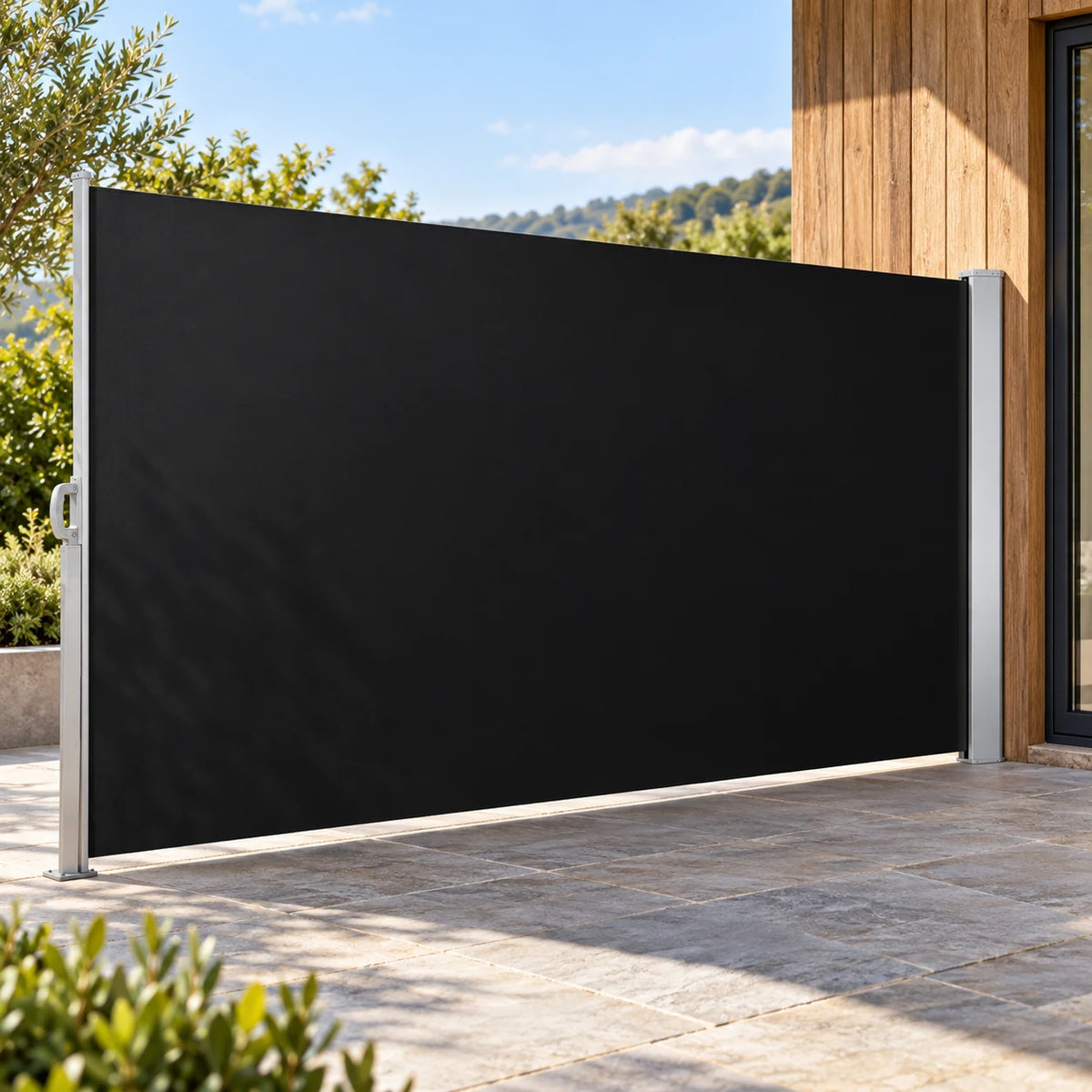 Instahut Retractable Side Awning — Black, 2 × 3m